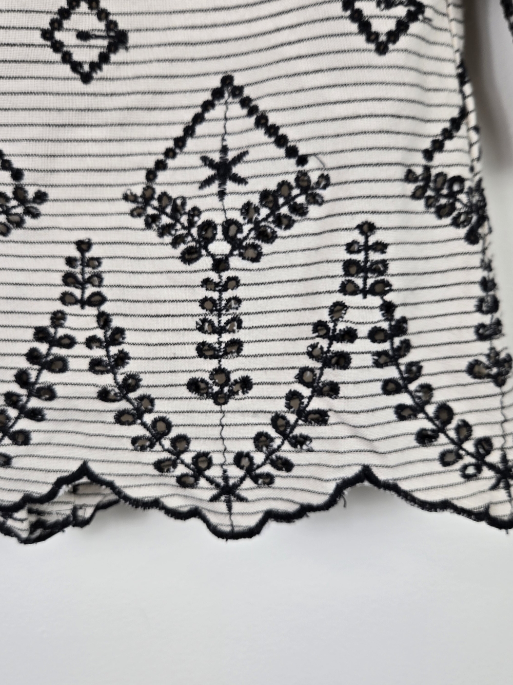 Zara Girls Embroidered Eyelet 2Pc Set Boho Cottagecore Stripe Top 7Y Pants 8Y - Picture 5 of 12